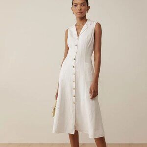 Reformation Greene Linen Dress | color white | size 10